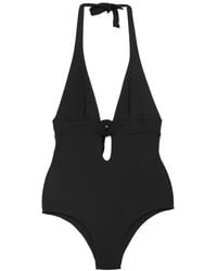Fisico - Halterneck Ring-Detail Swimsuit - Lyst