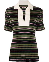 Marni Top de punto con cuello de polo - Negro