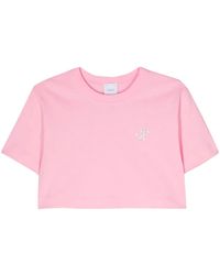 Patou - Logo-Embellished Cotton Cropped T-Shirt - Lyst