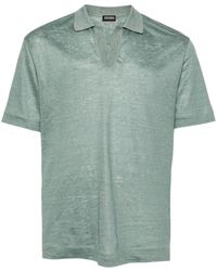 Zegna - Mélange Linen Polo Shirt - Lyst
