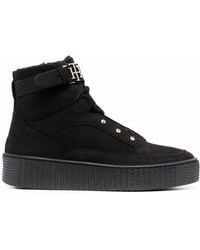 Tommy Hilfiger - Botas de ante con plataforma - Lyst