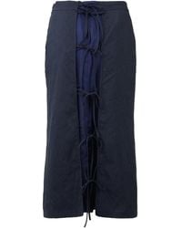 Pushbutton - Pinstripe Tie-Detail Skirt - Lyst