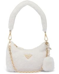 Prada - Bolso Re-Edition mini con pelo - Lyst