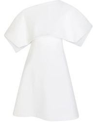 A.W.A.K.E. MODE - One-Shoulder Cape-Overlay Mini Dress - Lyst