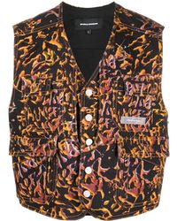 Palmier - Abstract-Print Cotton Waistcoat - Lyst