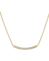 David Yurman - 18Kt Petite Pavé Bar Diamond Necklace (1.25Mm) - Lyst