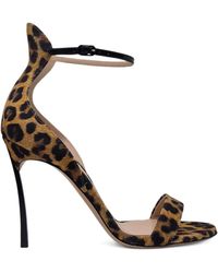 Casadei - 100Mm Leather Heeled Sandals - Lyst
