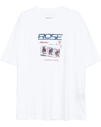 Martine Rose - Playing Card Graphic Cotton T-Shirt With Crew Neck - Lyst