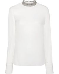 Brunello Cucinelli - Blouse With Monili Detail - Lyst