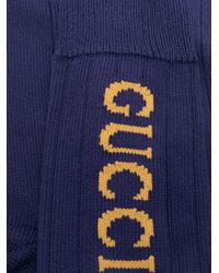 Gucci Lurex GG Motif Stretch Socks in Black | Lyst