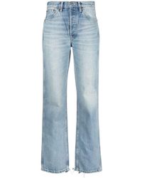 RE/DONE - Halbhohe Straight-Leg-Jeans - Lyst
