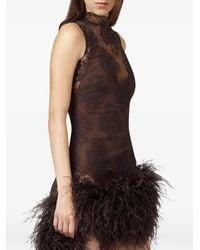 GIUSEPPE DI MORABITO - Robe Asymétrique En Dentelle À Finitions De Plumes - Lyst
