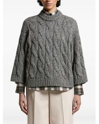 Peserico - Cable-Knit Sequin-Embellished Sweater - Lyst