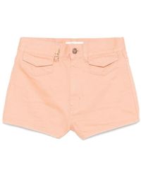 Chloé - Pantalones cortos con placa del logo - Lyst