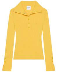 Courreges - Geripptes Poloshirt - Lyst