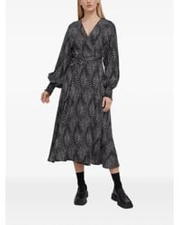 Gestuz - V-Neck Pattern Midi Dress - Lyst
