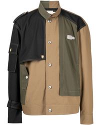 Feng Chen Wang - Colour-block Panel Shirt Jacket - Lyst