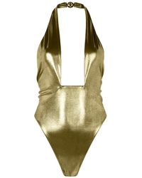 Roberto Cavalli - Geometric Neckline One-Piece Swimsuit - Lyst