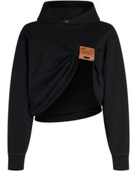 Jean Paul Gaultier - Sudadera Con Capucha De Vellón De Algodón Con Detalle De Etiqueta De Cuero - Lyst