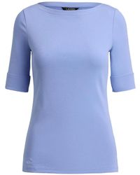 Ralph Lauren - Boat-Neck Turn-Up-Cuff T-Shirt - Lyst