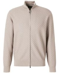 Brioni - Trama Braided Zip-Up Knit Cardigan - Lyst