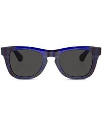 Burberry - Lunettes De Soleil Carrées À Carreaux - Lyst