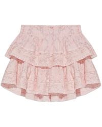 LoveShackFancy - Ruffled Tiered Mini Skirt - Lyst