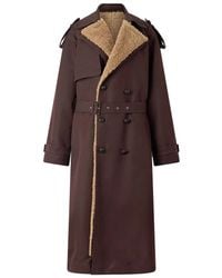 Roberto Cavalli - Double-Breasted Shearling-Lined Trench Coat - Lyst