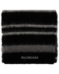Balenciaga - Striped Logo-Detail Scarf - Lyst