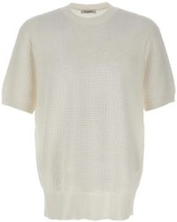 Kangra - Honeycomb-Stitch Short-Sleeved Sweater - Lyst