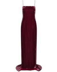 ROTATE BIRGER CHRISTENSEN - Silk Velvet Strap Dress Dark - Lyst