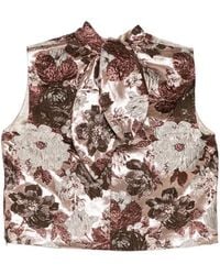 Elie Saab - Floral-Brocade Sleeveless Top - Lyst