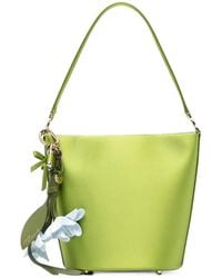 Self-Portrait - Floral-Charm Satin Bucket Bag - Lyst