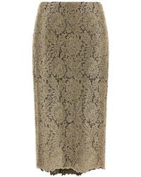 Ermanno Scervino - Embroidered Lace-Effect Midi Skirt - Lyst