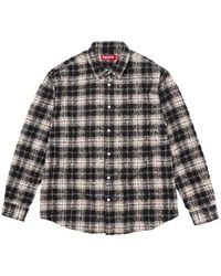 Supreme - Geruit Overhemd Met Franje En Textuur - Lyst