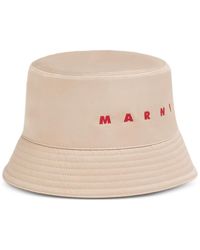 Marni - Water-Repellent Gabardine Bucket Hat With Embroidered Logo - Lyst
