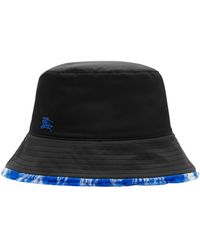 Burberry - Plaid-check pattern felted bucket hat - Lyst
