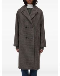 Closed - Double-Breasted Checked Coat - Lyst