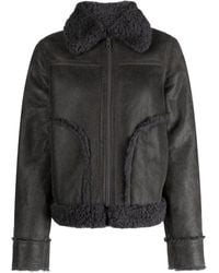 Zadig & Voltaire - Kade Shearling-Trim Leather Jacket - Lyst