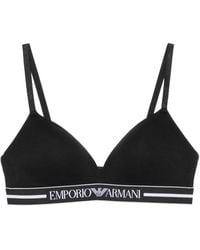 Emporio Armani - Logo-Tape Triangle Bra - Lyst