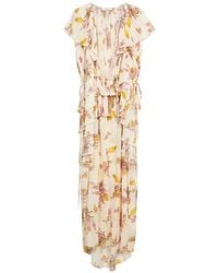 Blumarine - Floral Pleated Ruffled Dress - Lyst
