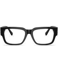 Versace - Eckige Brille Mit Medusa-Schild - Lyst