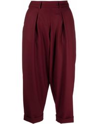 Societe Anonyme High-waisted Cropped Trousers - Red