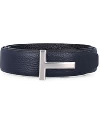 Tom Ford - T-Buckle Grained-Leather Belt - Lyst