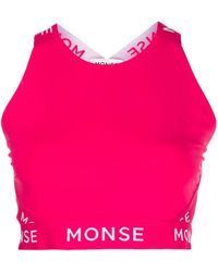 Monse - Logo-Print Halterneck Sports Top - Lyst