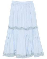 Ermanno Scervino - Lace-Trim Pleated Midi Skirt - Lyst