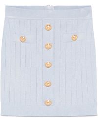 Balmain - Button Detailed High-Rise Mini Skirt - Lyst