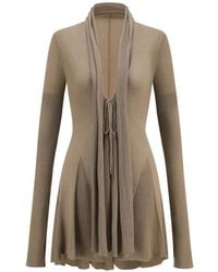 Oude Waag - Fishtail-Hem Knit Cardigan - Lyst