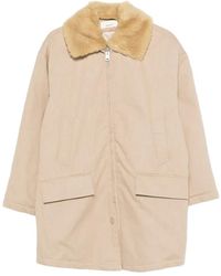 6397 - Security Fur-Collar Pocket Parka Coat - Lyst