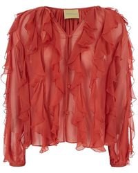 Momoní - Canela Ruffled Buttoned Top - Lyst